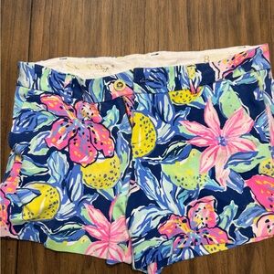 Lilly Pulitzer Women's Vibrant Floral Shorts - Blue, Pink, Yellow